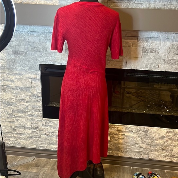 Zara Red Midi asymmetrical Dress size S - Picture 7 of 13